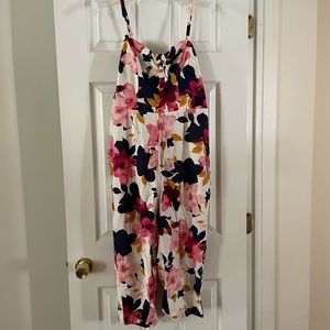 Floral linen jumpsuit